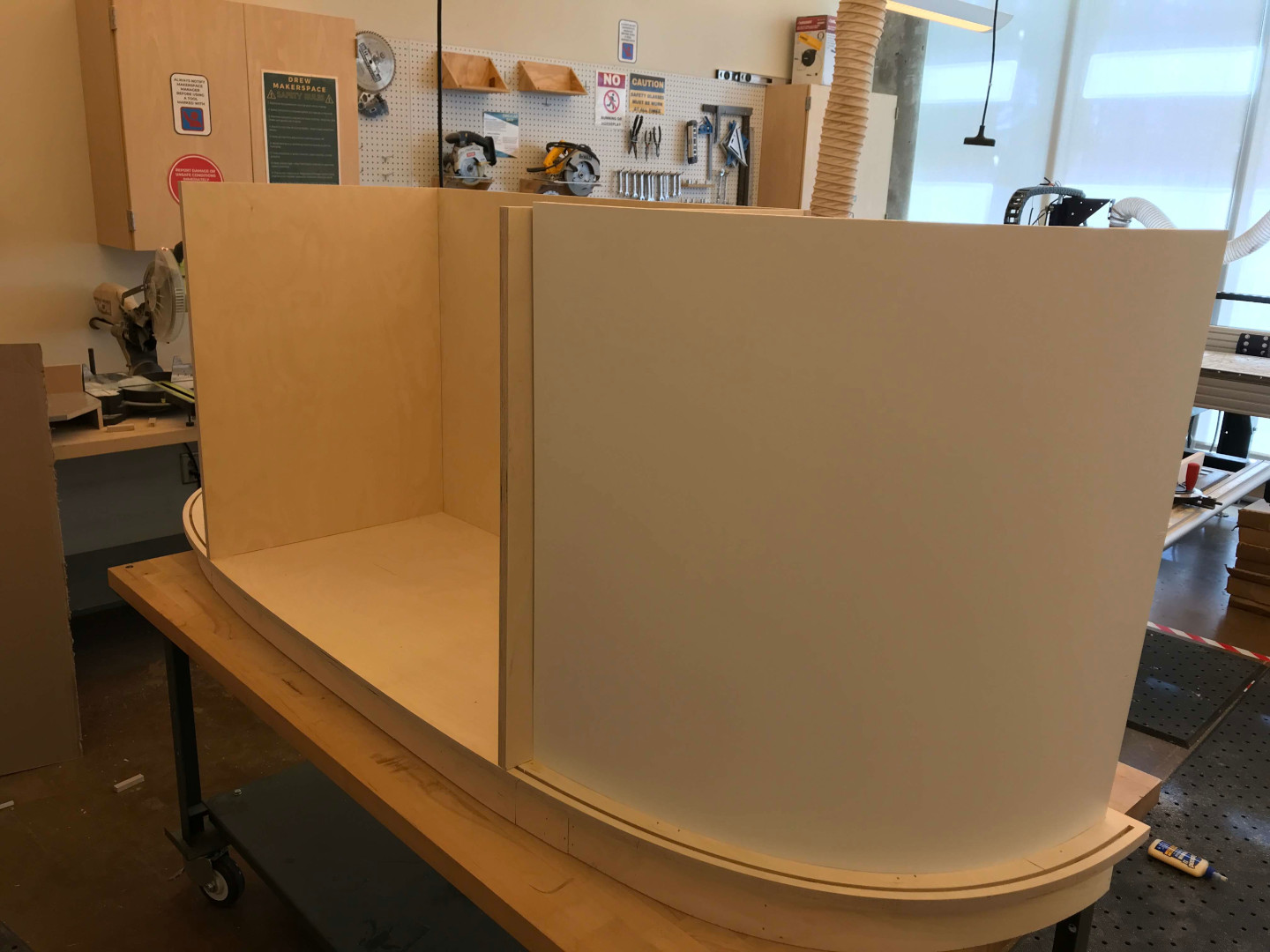 Close-up of glowforge on cart