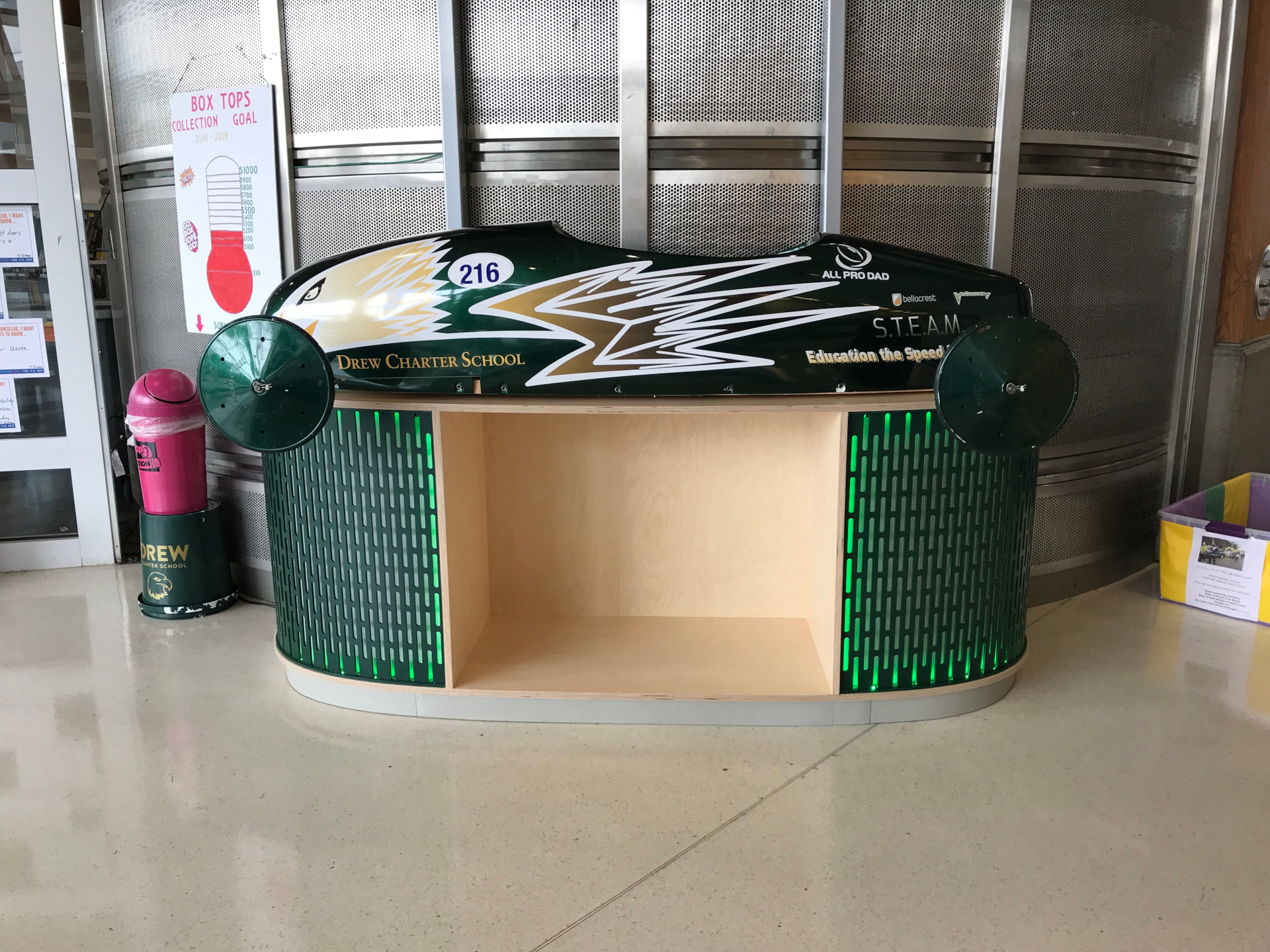 Close-up of glowforge on cart